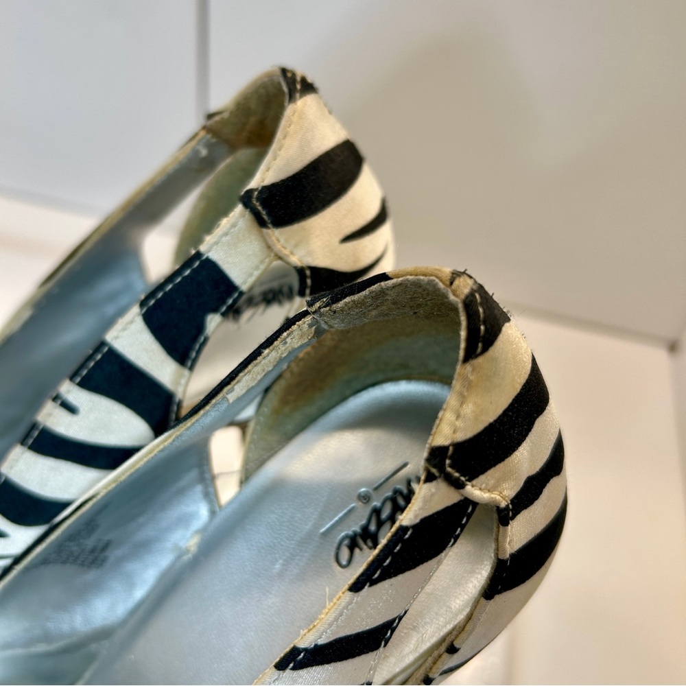 Massimo Black and White Zebra Print Heels - Picture 5 of 10